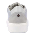 Grey - Back - Lavair Mens Luna Logo Leather Trainers