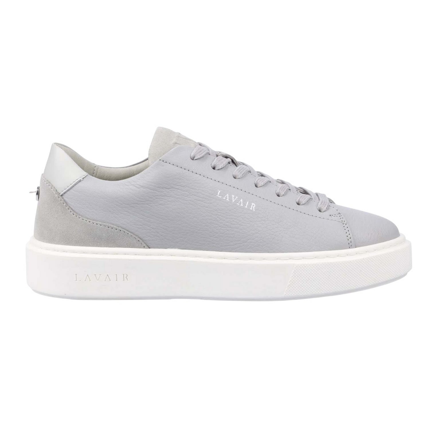 Grey - Lifestyle - Lavair Mens Luna Logo Leather Trainers