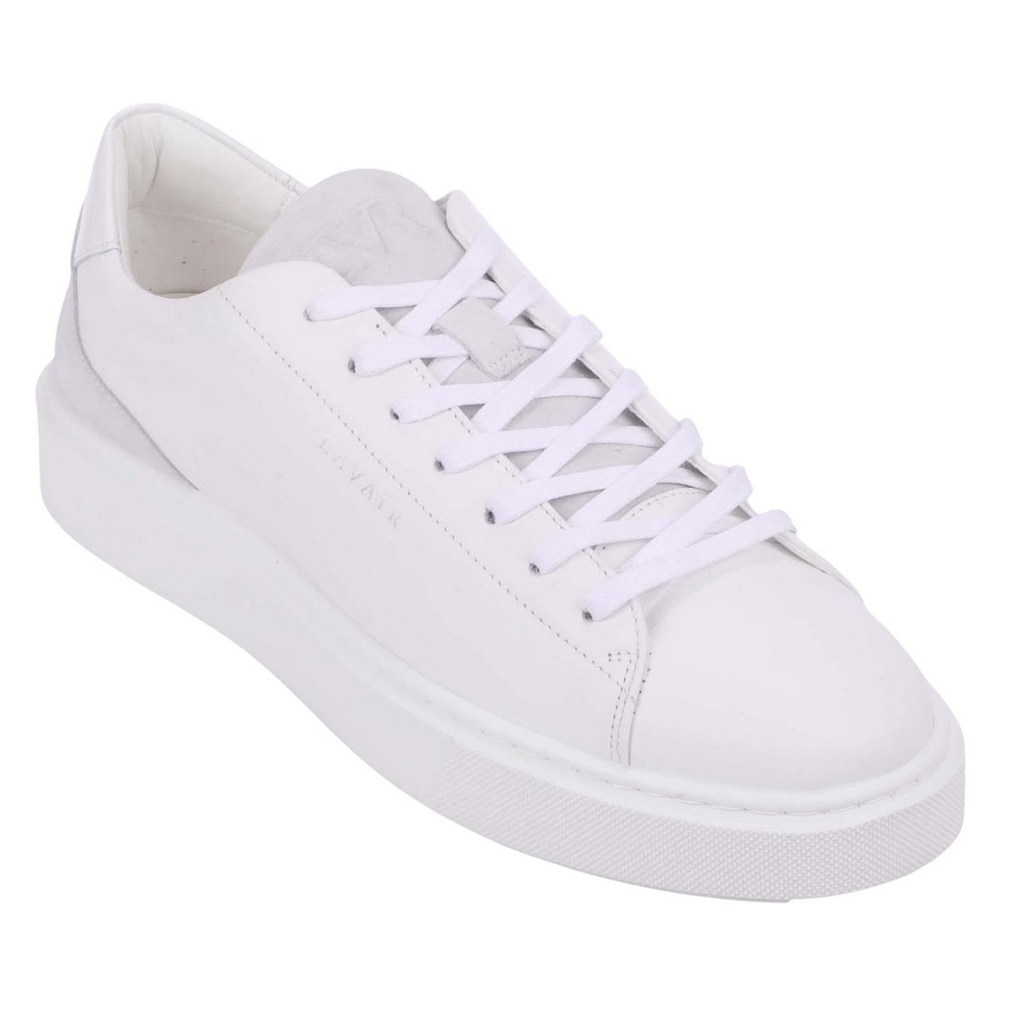 White-Grey - Front - Lavair Mens Luna Logo Leather Trainers