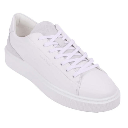 White-Grey - Front - Lavair Mens Luna Logo Leather Trainers