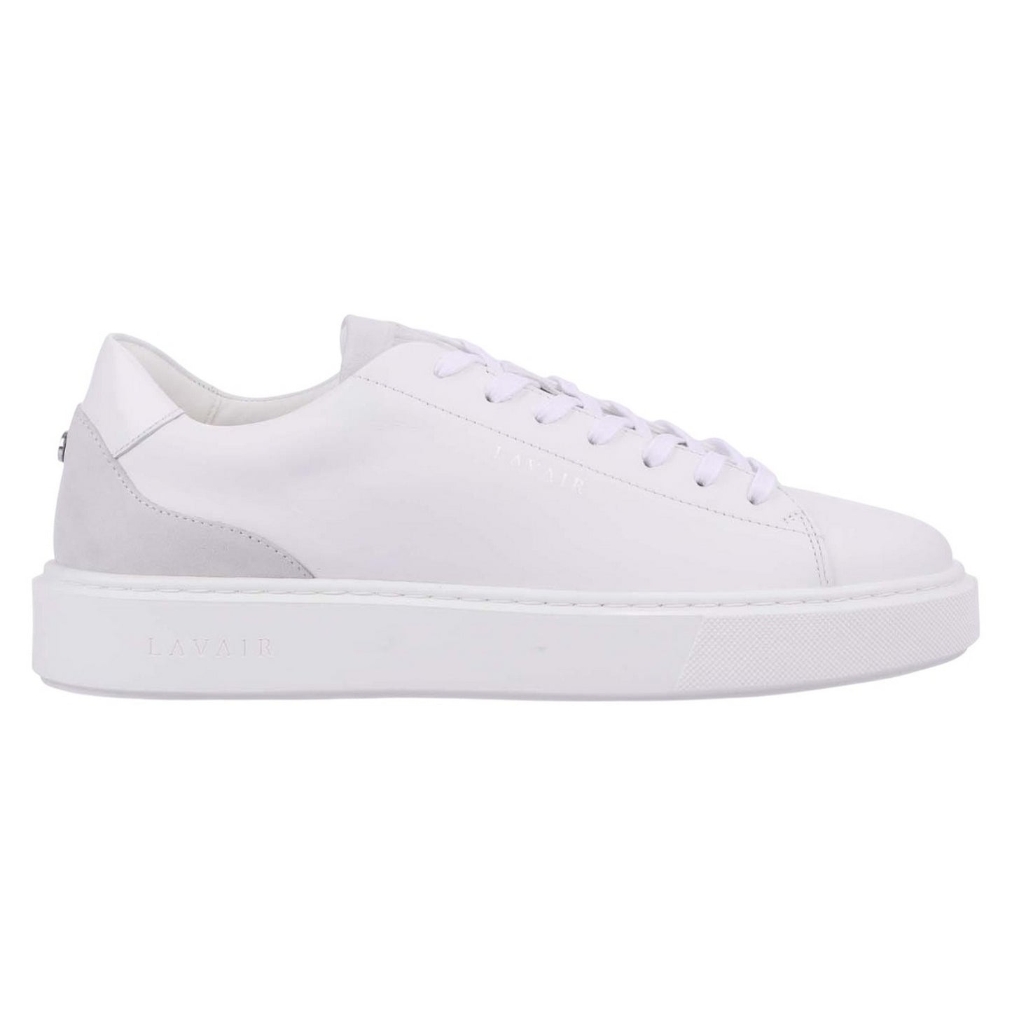 White-Grey - Back - Lavair Mens Luna Logo Leather Trainers