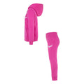Pink - Side - Converse Girls Logo Full Zip Tracksuit Set