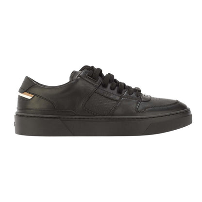 Black - Side - Boss Mens Gary Leather Tennis Shoes