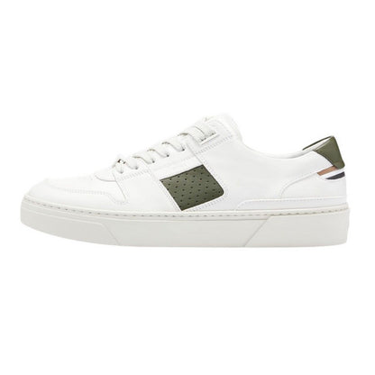 White-Black - Side - Boss Mens Gary Leather Tennis Shoes
