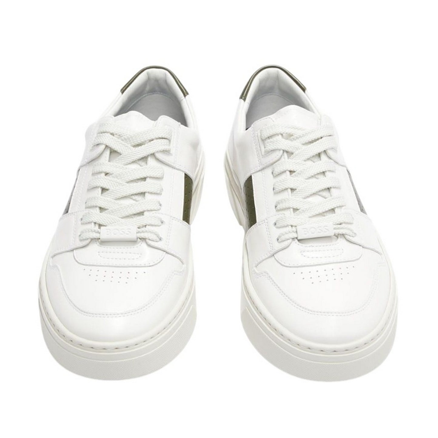 White-Black - Lifestyle - Boss Mens Gary Leather Tennis Shoes