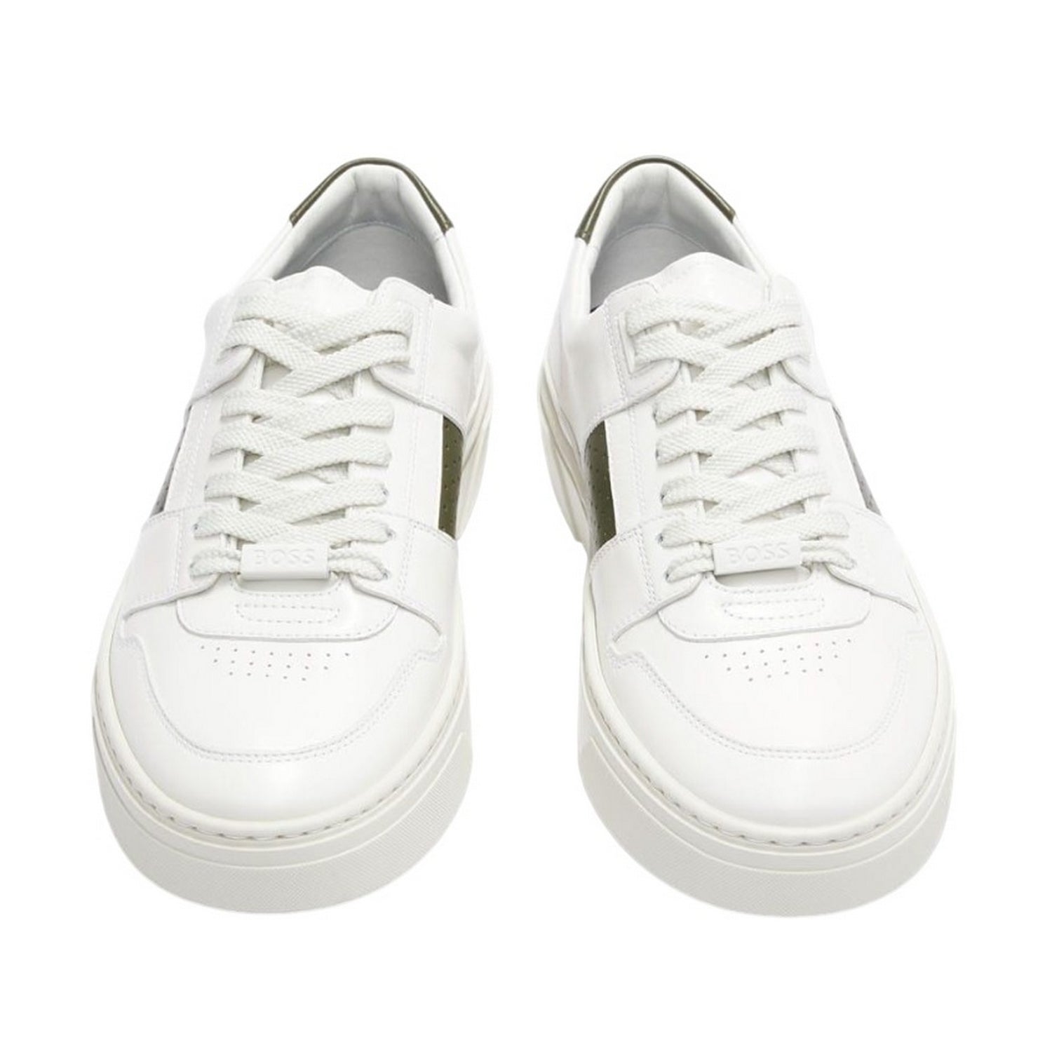 White-Black - Lifestyle - Boss Mens Gary Leather Tennis Shoes