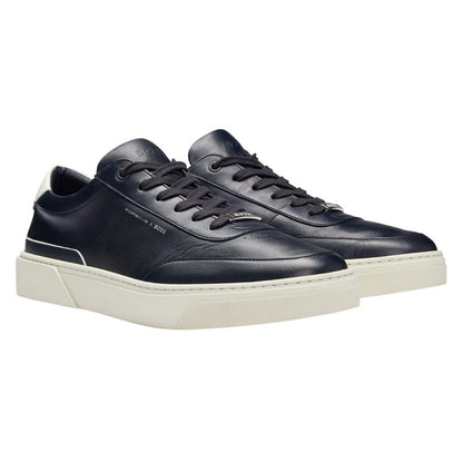 Dark Blue - Front - Boss Mens Gary Leather Tennis Shoes