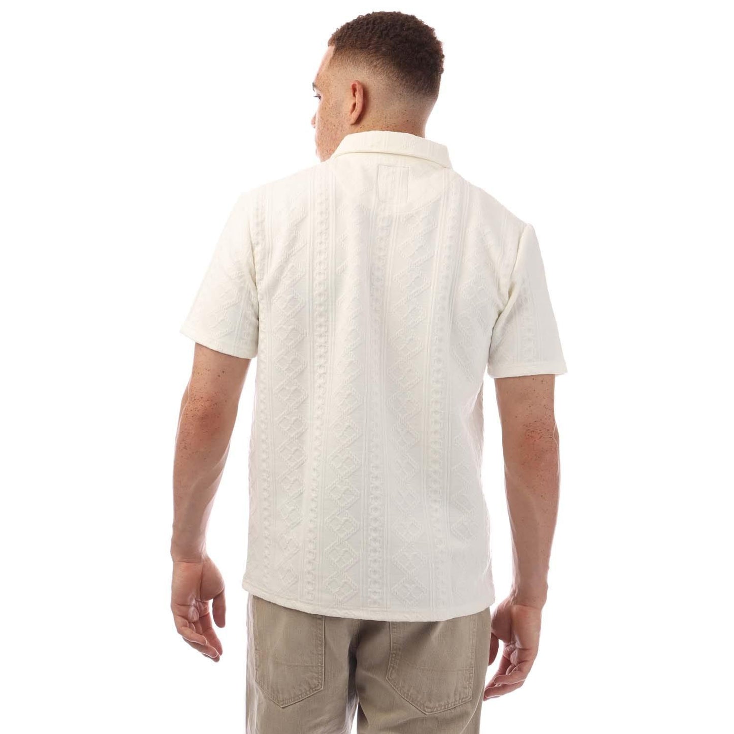 Off White - Back - Luke 1977 Mens El Rama Knitted Polo Shirt