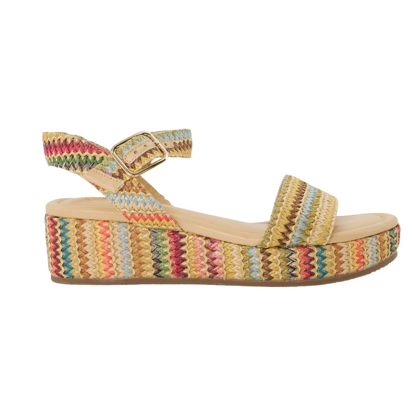 Multicoloured - Side - Dune London Womens-Ladies Lazer Raffia Platform Sandals