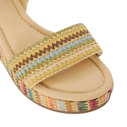 Multicoloured - Lifestyle - Dune London Womens-Ladies Lazer Raffia Platform Sandals