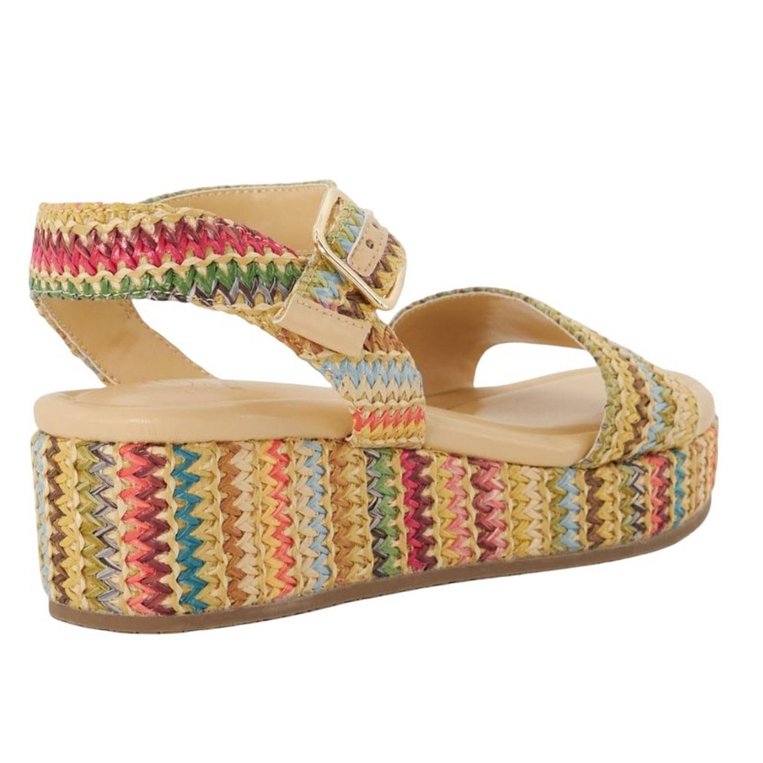 Multicoloured - Back - Dune London Womens-Ladies Lazer Raffia Platform Sandals