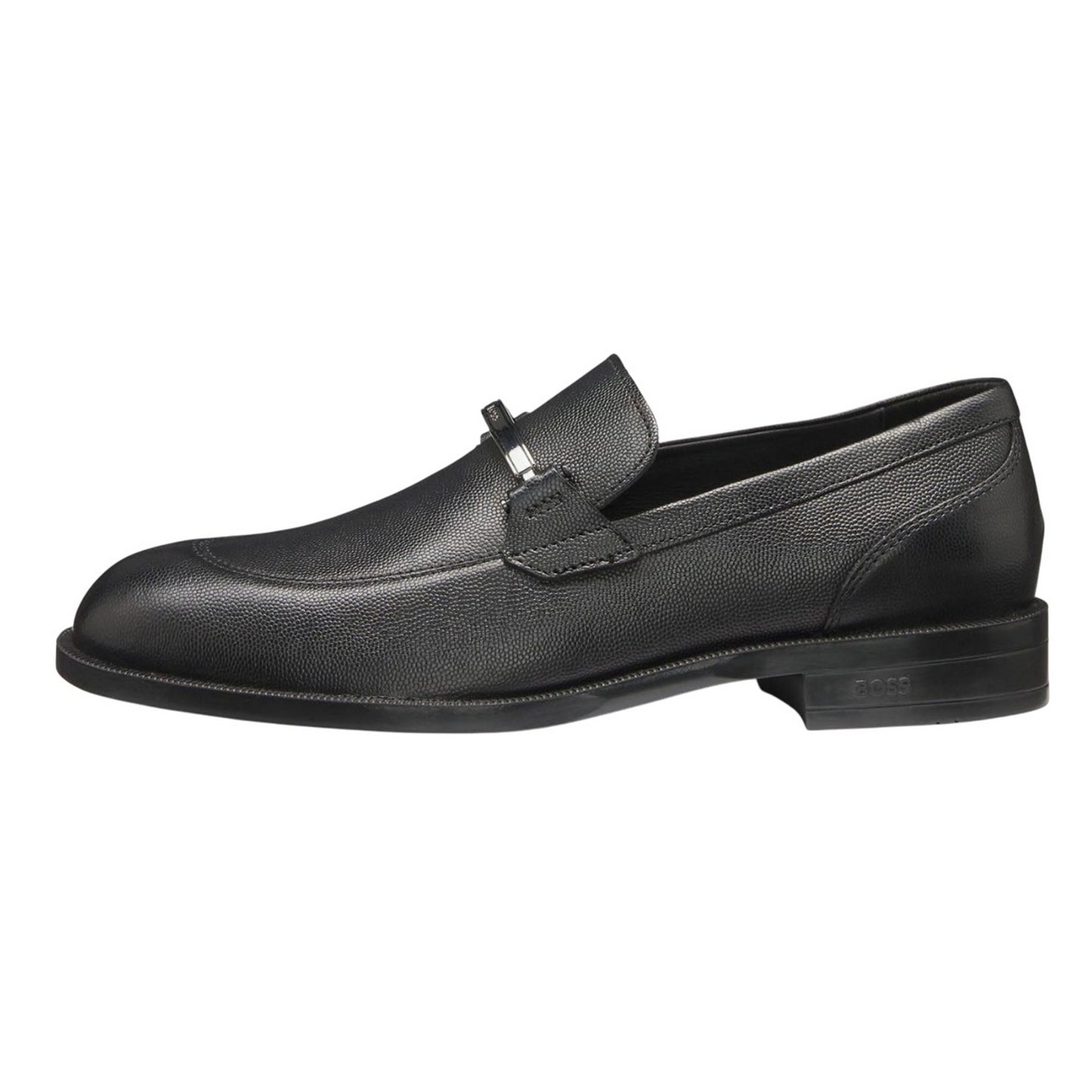 Black - Side - Boss Mens Tayil Leather Loafers