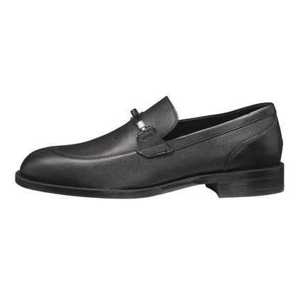 Black - Side - Boss Mens Tayil Leather Loafers