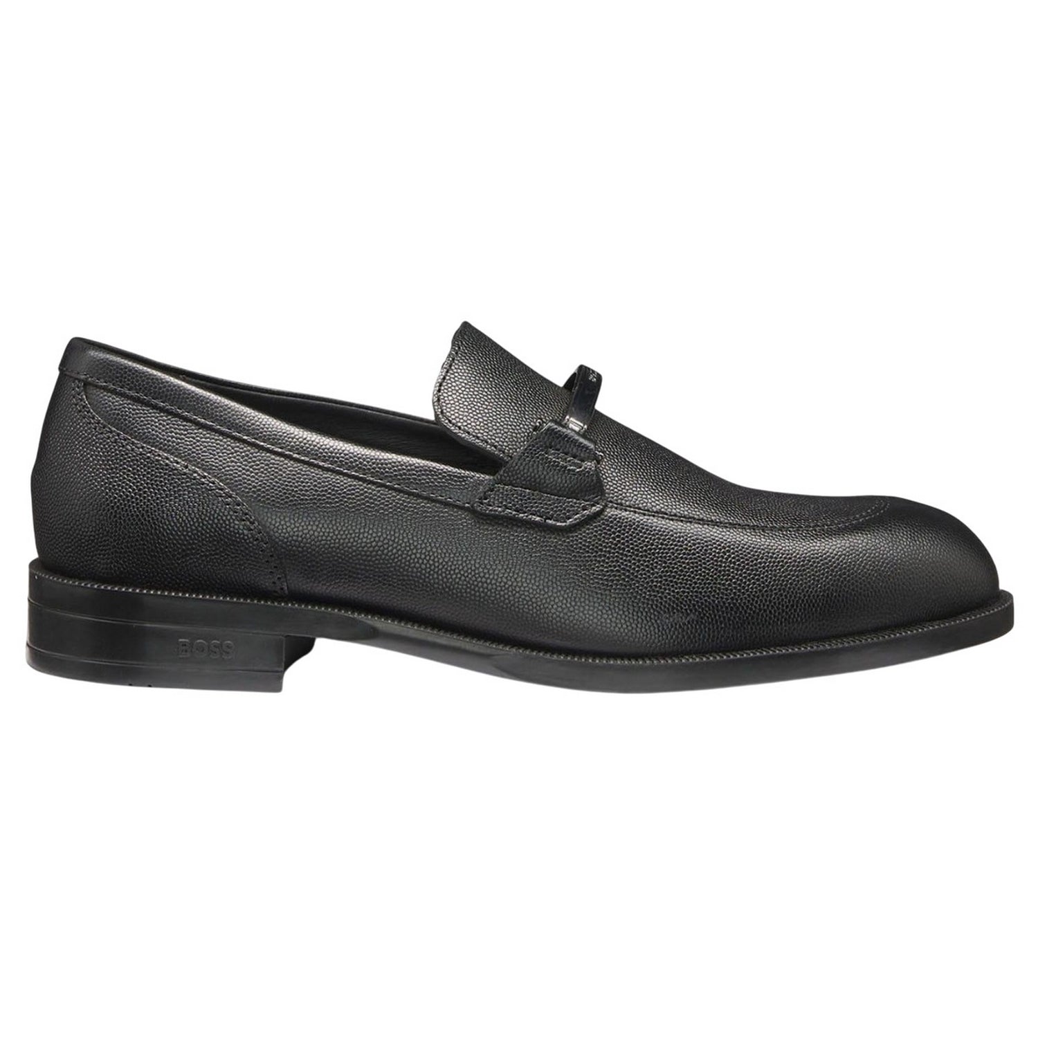 Black - Back - Boss Mens Tayil Leather Loafers