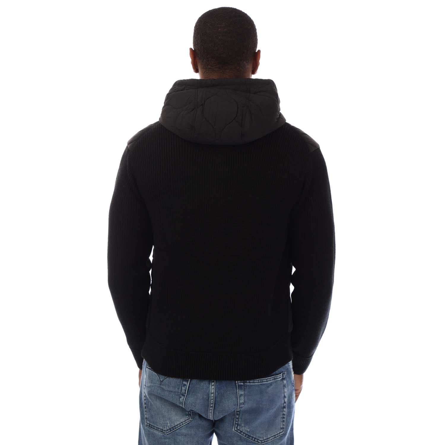 Black - Back - Boss Mens Kemini Full Zip Hoodie