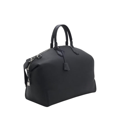 Black - Side - Boss Gabry Leather Holdall