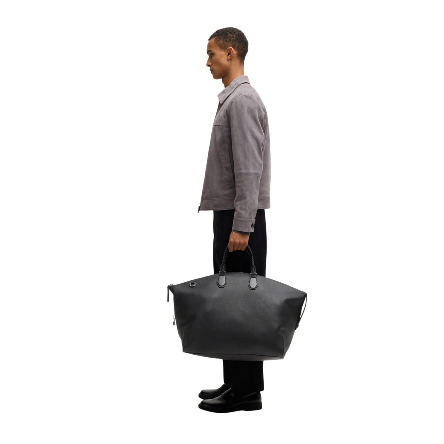 Black - Pack Shot - Boss Gabry Leather Holdall