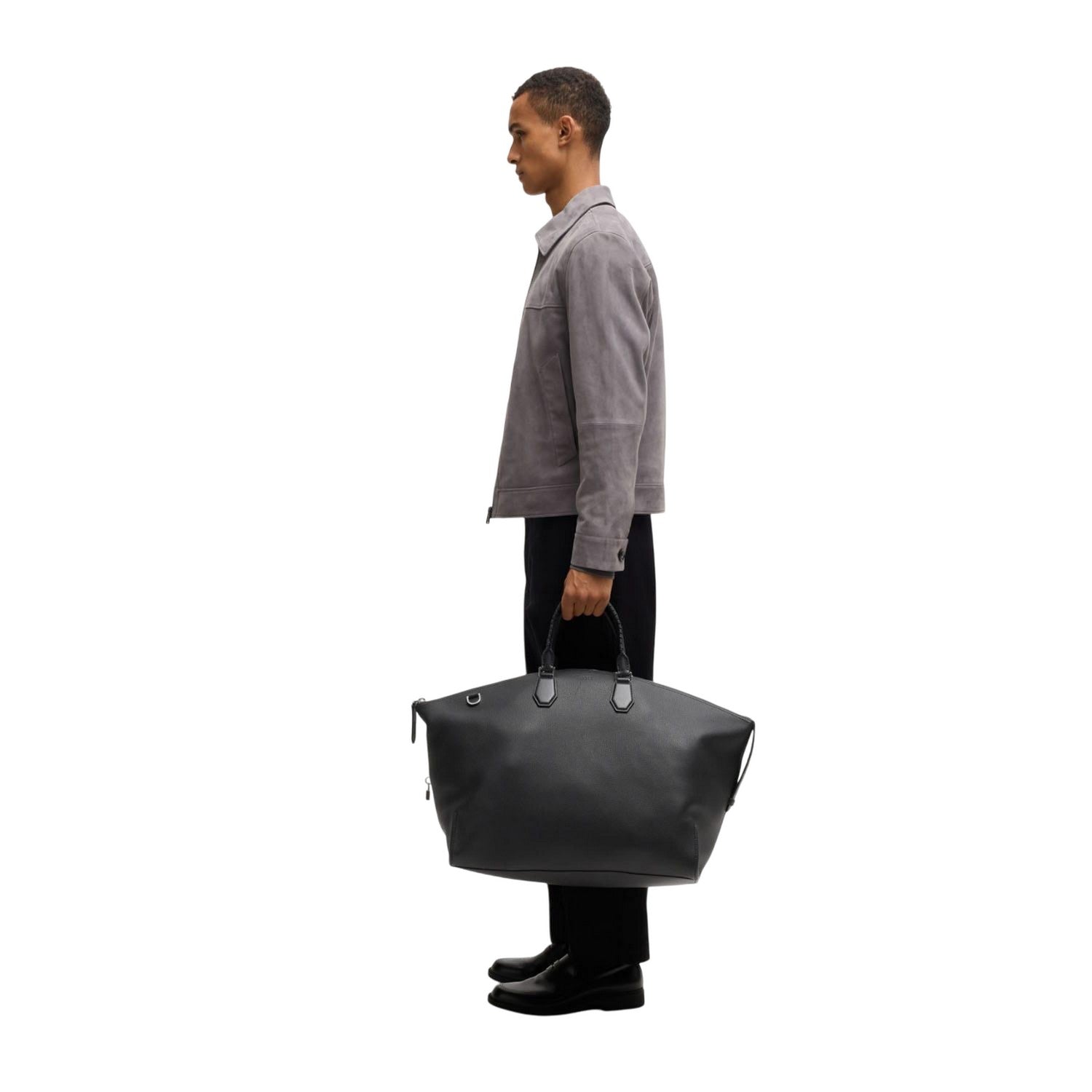 Black - Pack Shot - Boss Gabry Leather Holdall