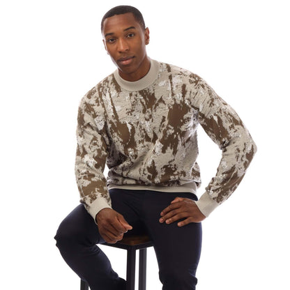 Beige - Lifestyle - Hugo Boss Mens Palm Tree Jacquard Sweatshirt