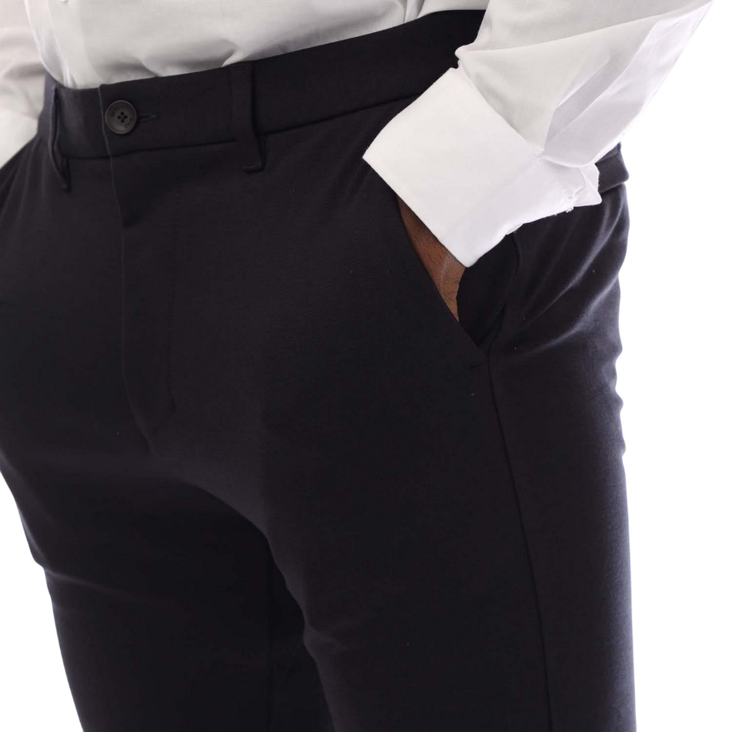 Dark Blue - Side - Boss Mens T Commuter Slim Trousers