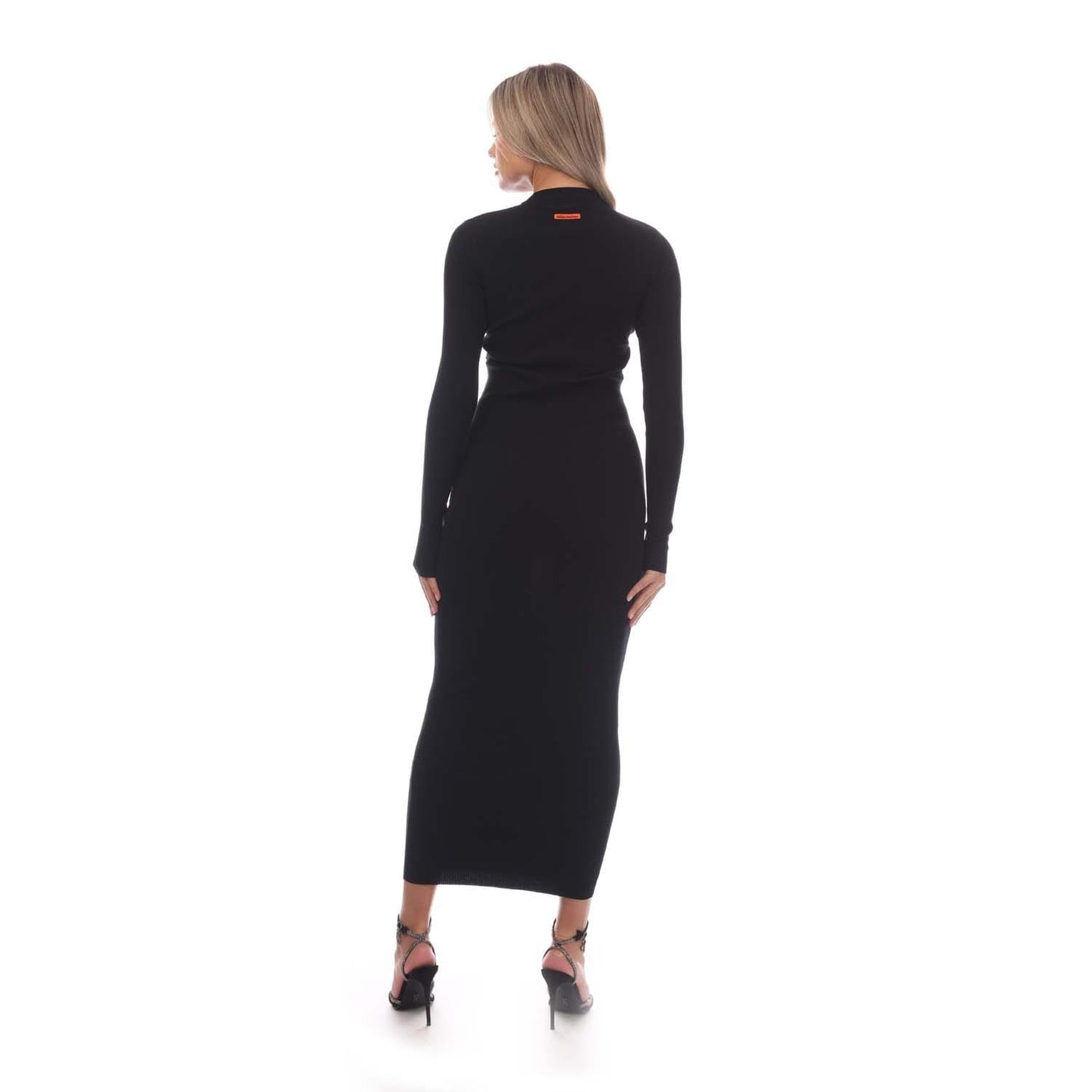 Black-White - Back - Heron Preston Womens-Ladies Embroidered Dress