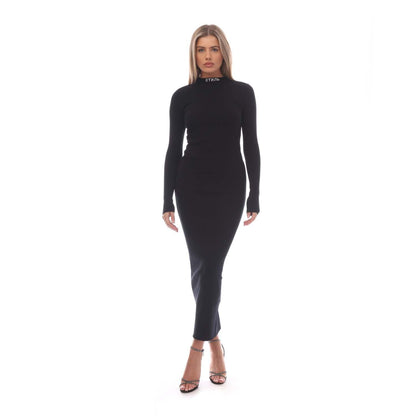 Black-White - Front - Heron Preston Womens-Ladies Embroidered Dress