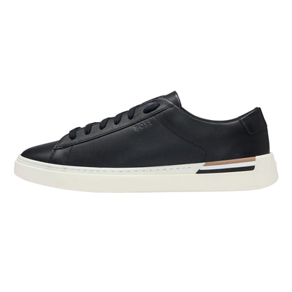 Black - Lifestyle - Boss Mens Clint Leather Tennis Trainers
