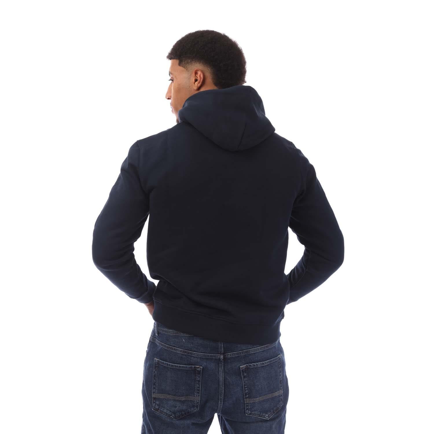 Navy - Back - Tommy Hilfiger Mens Badge Drawstring Hoodie