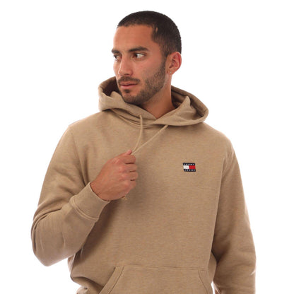 Camel - Side - Tommy Hilfiger Mens Badge Drawstring Hoodie