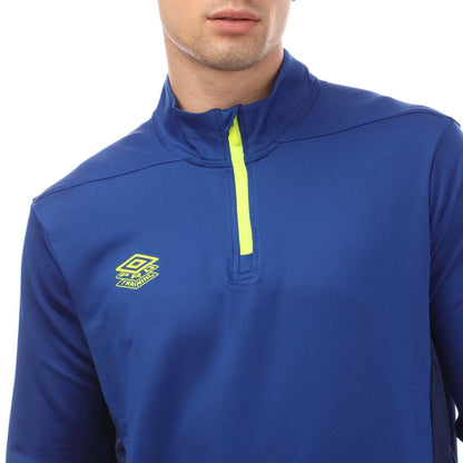 Blue-Yellow - Side - Umbro Mens Premier Training Top