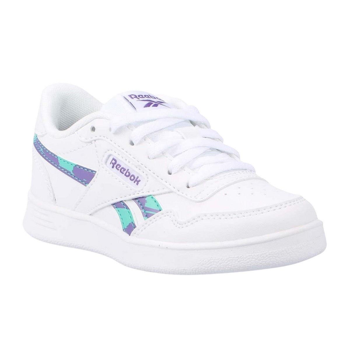 White-Green - Front - Reebok Childrens-Kids Court Advance Trainers