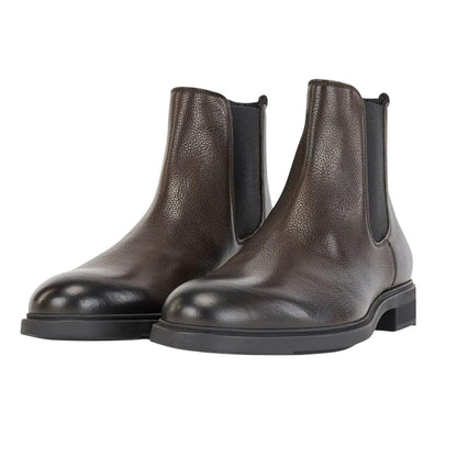 Brown - Front - Boss Mens Firstclass Leather Chelsea Boots