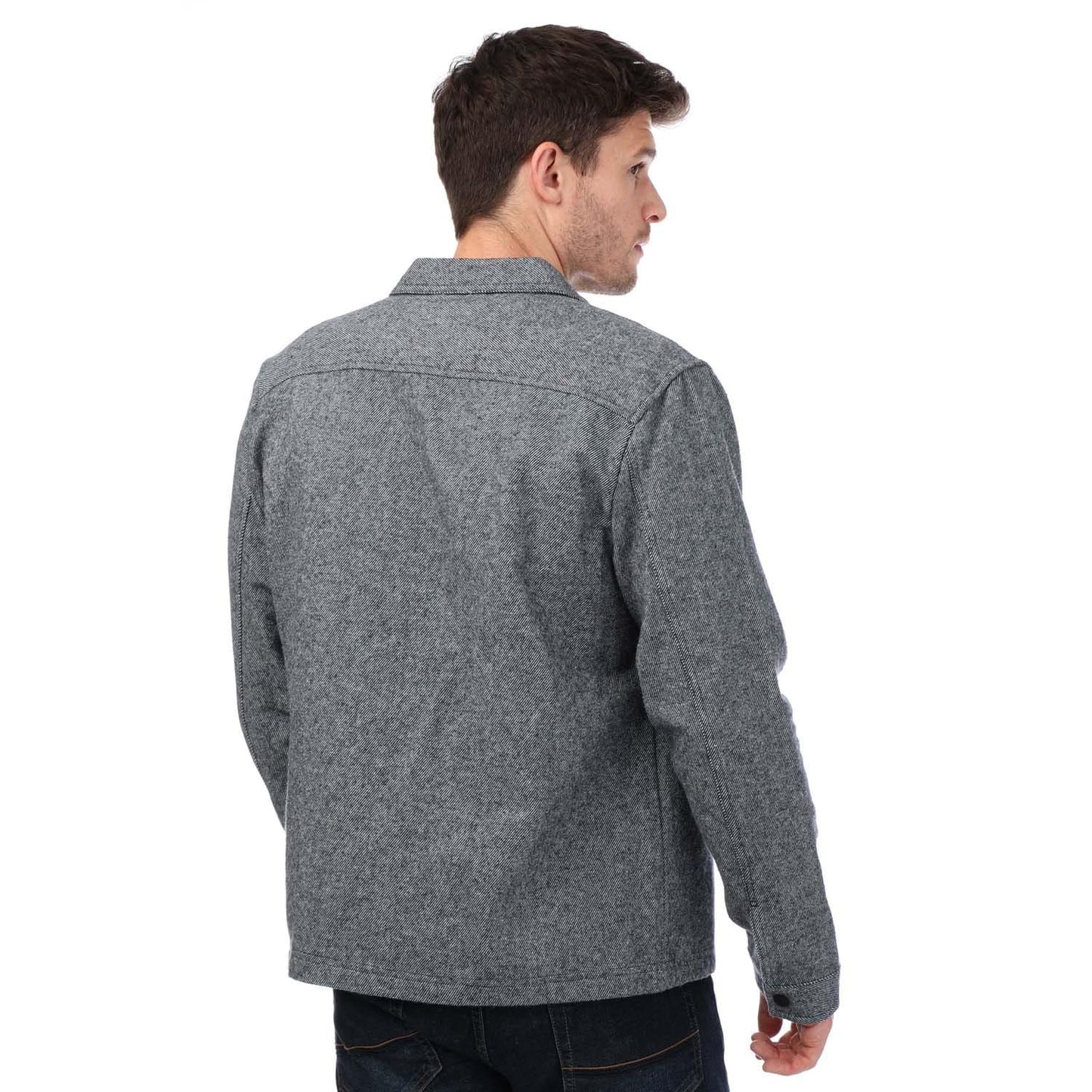 Navy - Back - Ben Sherman Mens Brushed Twill Overshirt