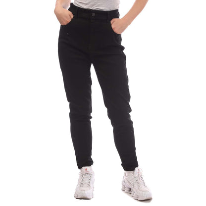 Black - Front - Diesel Mens 2017 Slandy Leather Patch Super Skinny Jeans