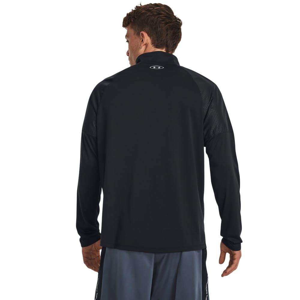 Black - Pack Shot - Under Armour Mens Tech Grid Quarter Zip Track Top