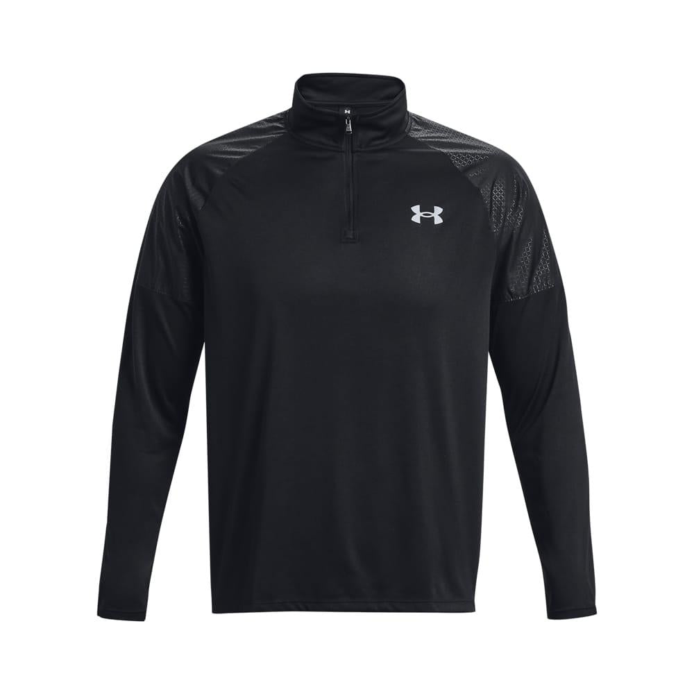 Black - Front - Under Armour Mens Tech Grid Quarter Zip Track Top