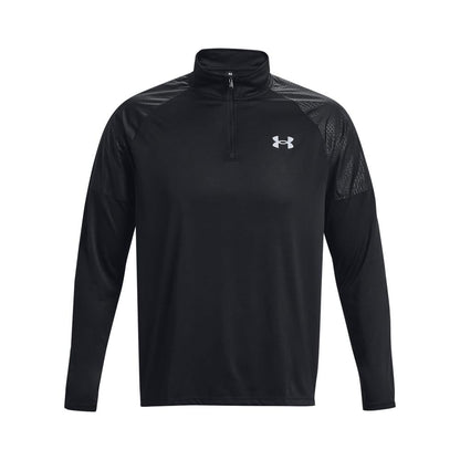 Black - Front - Under Armour Mens Tech Grid Quarter Zip Track Top