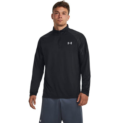 Black - Lifestyle - Under Armour Mens Tech Grid Quarter Zip Track Top