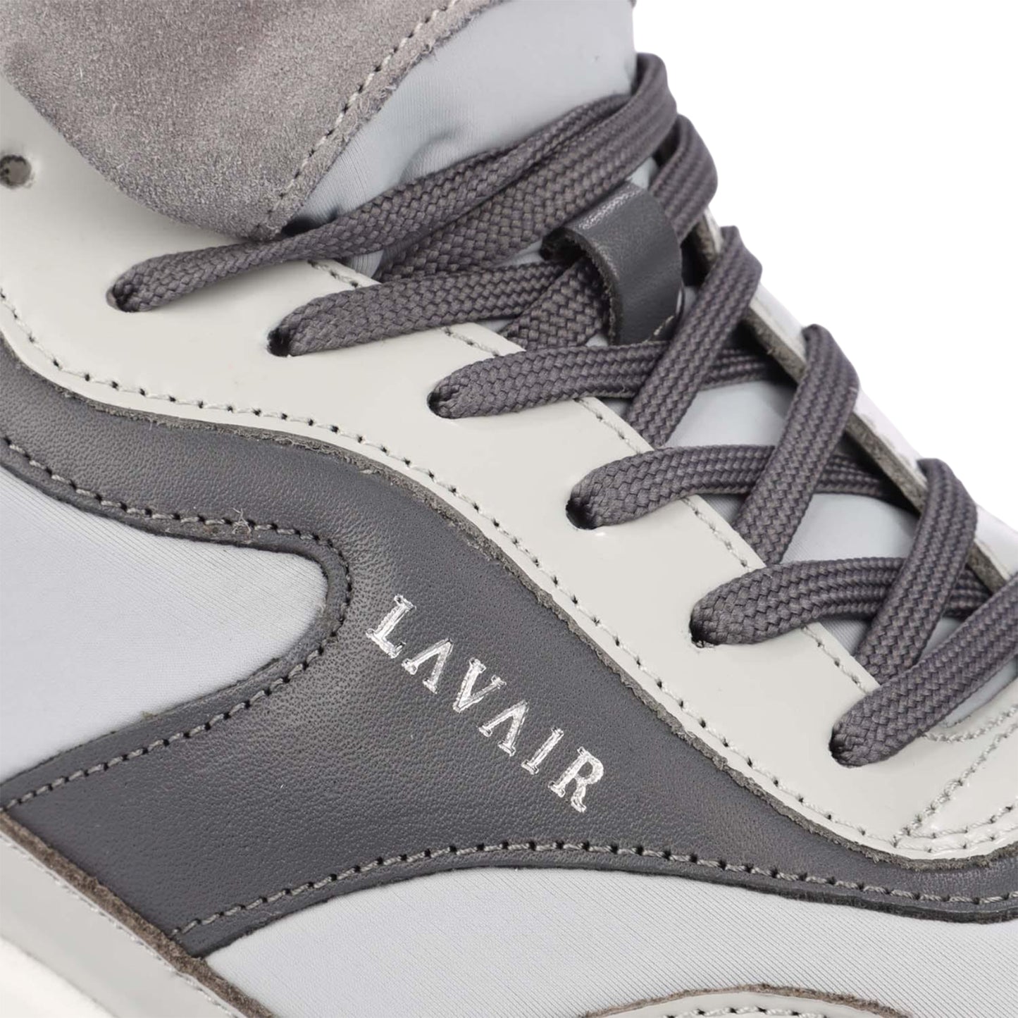 Grey - Pack Shot - Lavair Mens Aequora Leather Trainers