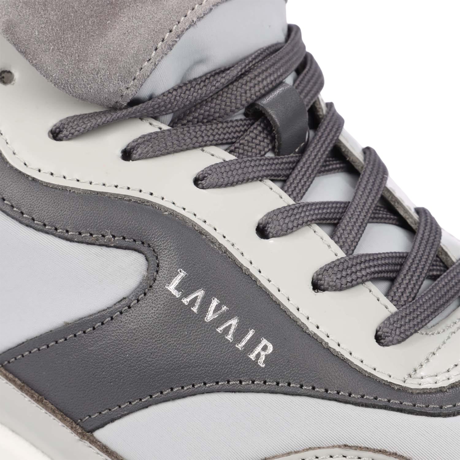 Grey - Pack Shot - Lavair Mens Aequora Leather Trainers