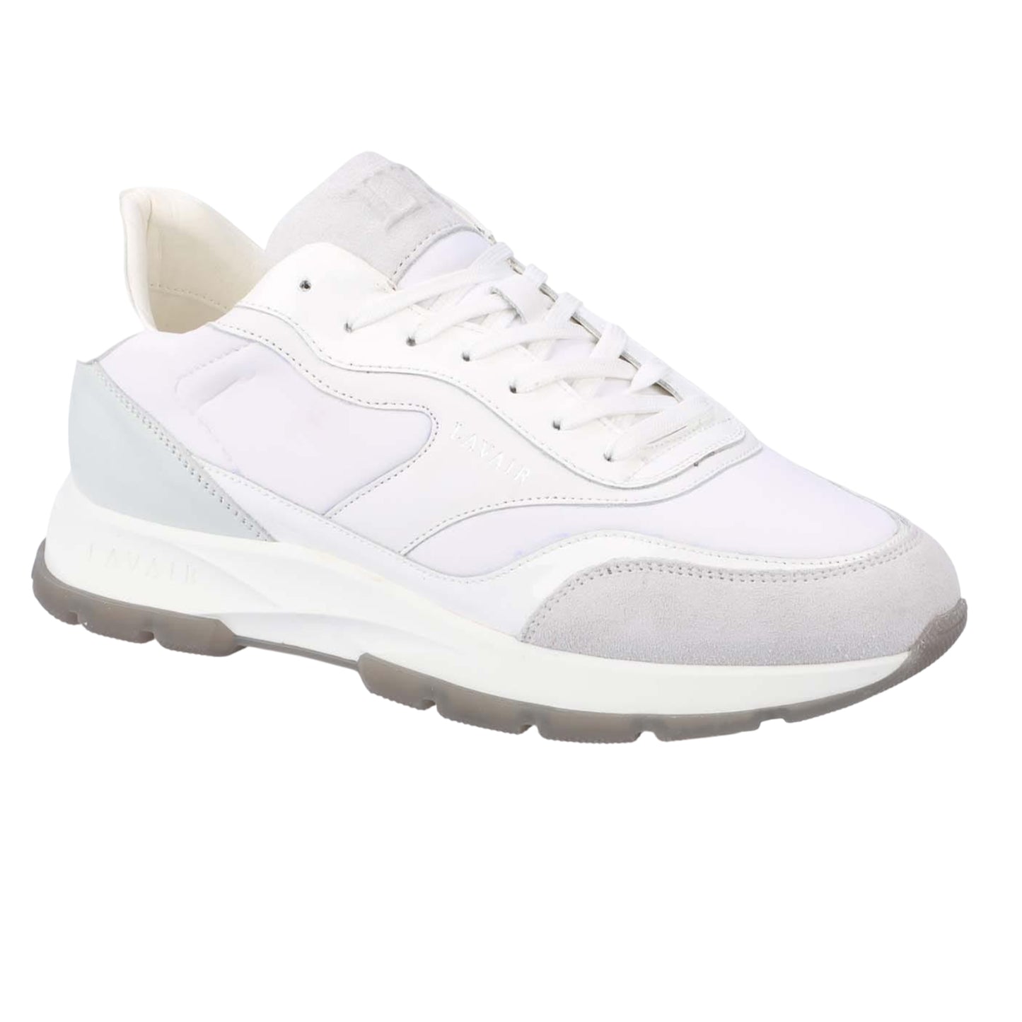White - Front - Lavair Mens Aequora Leather Trainers