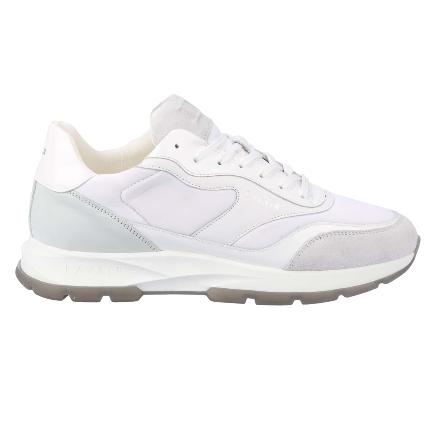 White - Side - Lavair Mens Aequora Leather Trainers