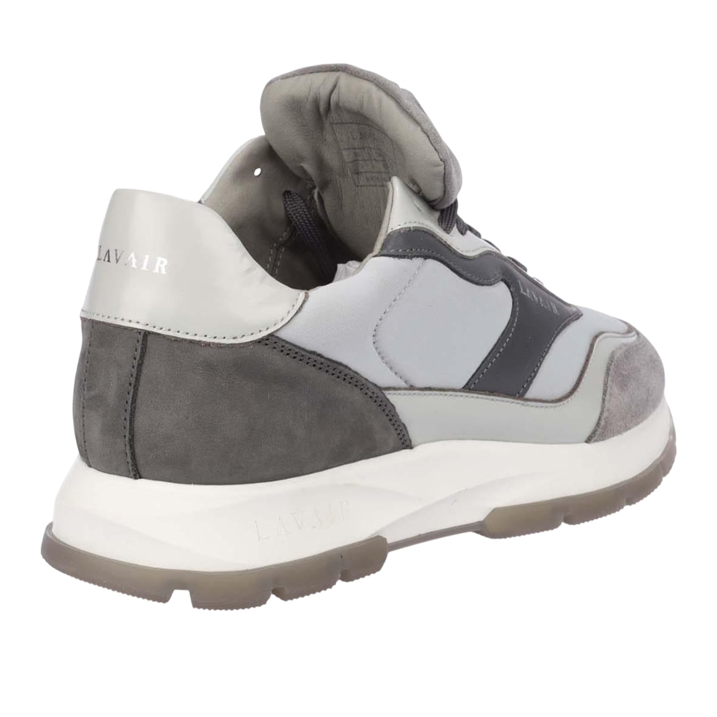 Grey - Back - Lavair Mens Aequora Leather Trainers