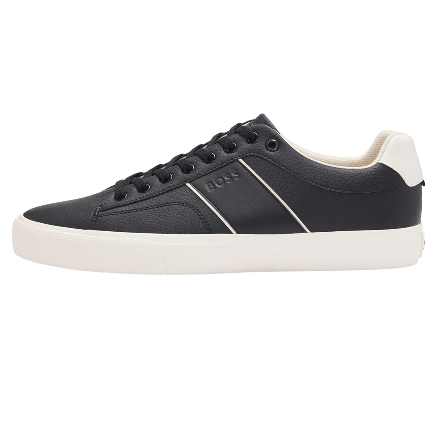 Black-White - Lifestyle - Boss Mens Aiden Tennis Trainers