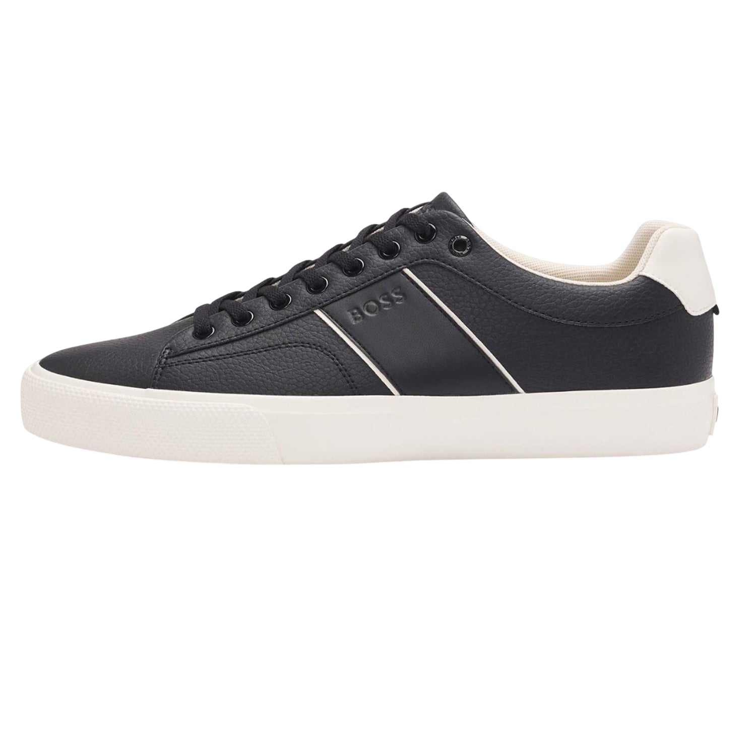 Black-White - Lifestyle - Boss Mens Aiden Tennis Trainers