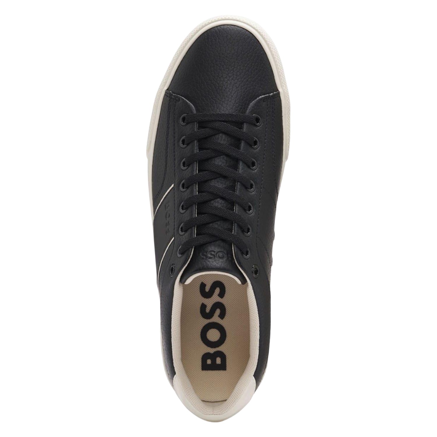 Black-White - Pack Shot - Boss Mens Aiden Tennis Trainers