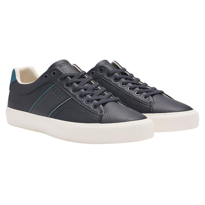 Dark Blue-Navy - Front - Boss Mens Aiden Tennis Trainers