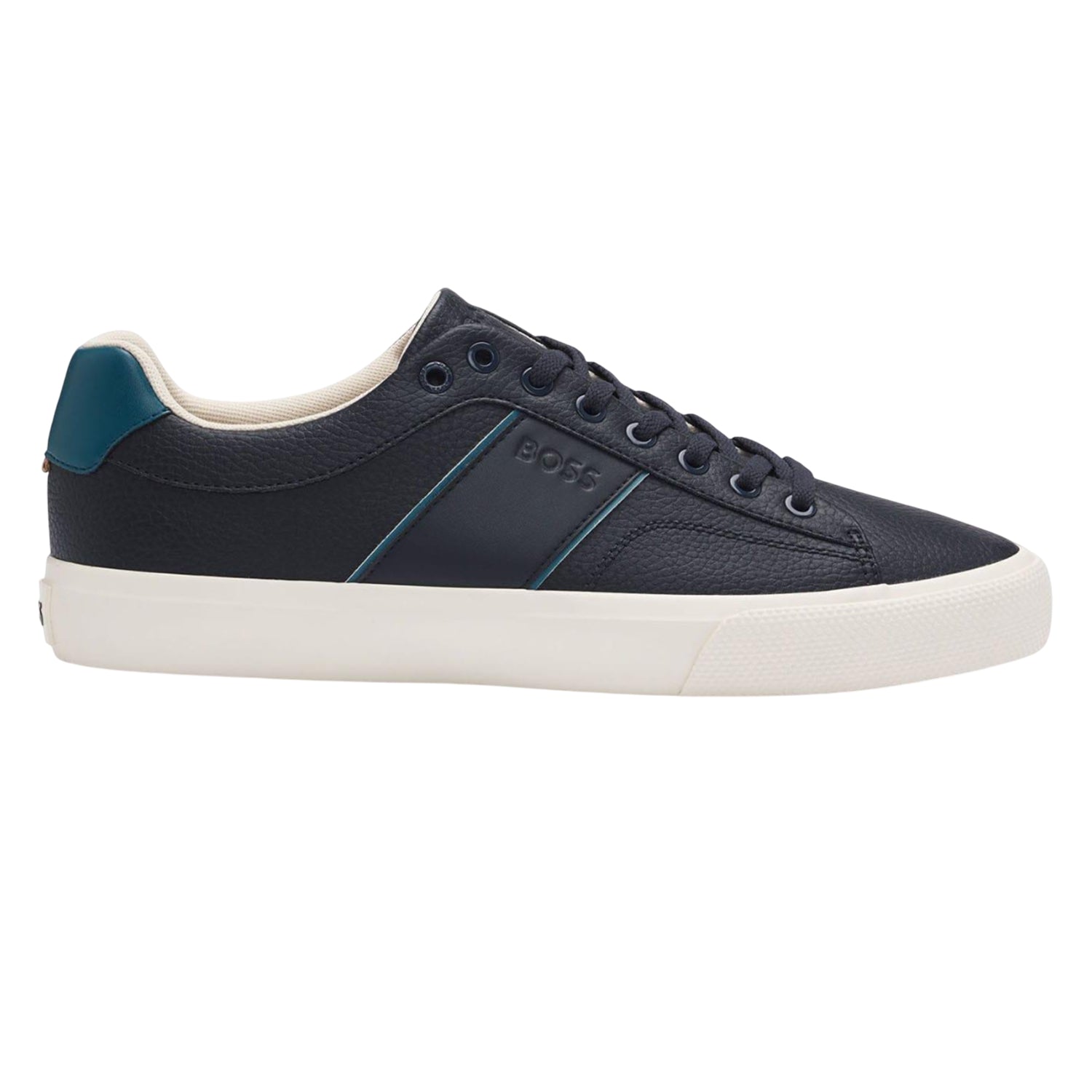 Dark Blue-Navy - Side - Boss Mens Aiden Tennis Trainers