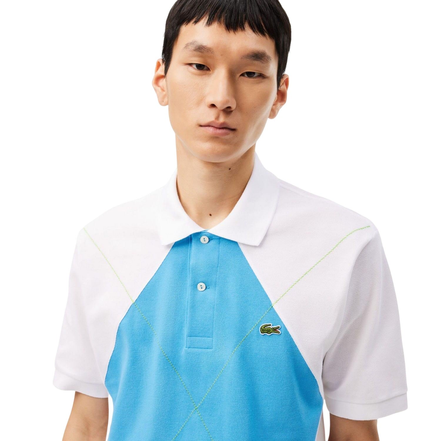 White-Blue - Lifestyle - Lacoste Mens L.12.12 Argyle Classic Polo Shirt