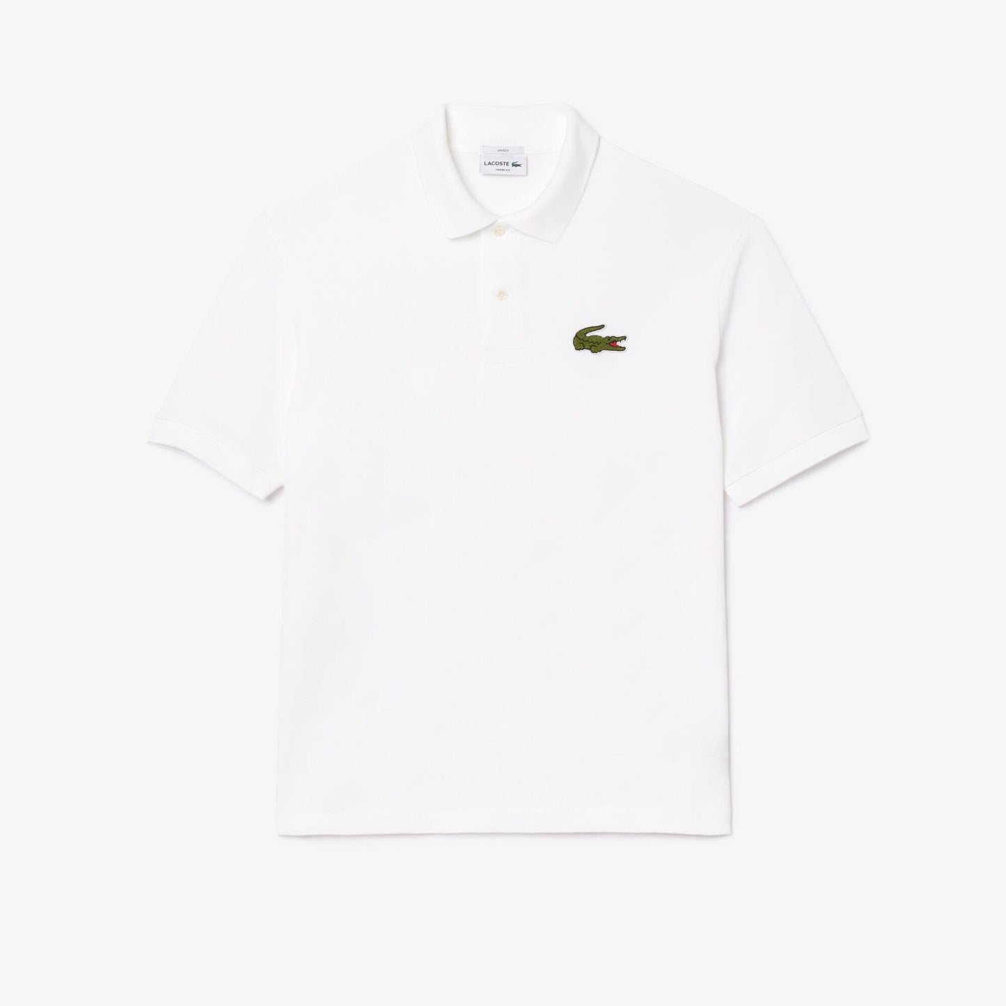 White - Front - Lacoste Unisex Adult L.12.12 Badge Pique Loose Fit Polo Shirt